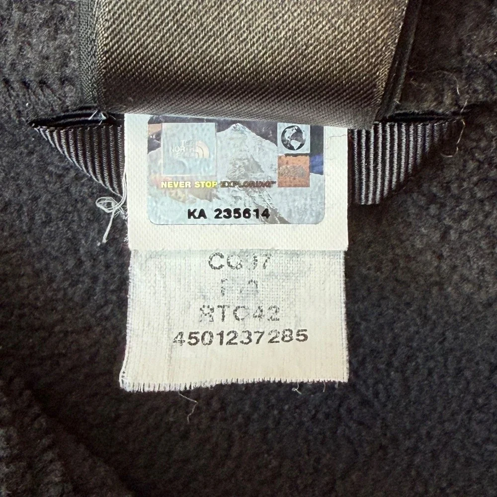 North Face Fleece Jacket Mens S Black Full‎ Zip TKA 100 Raglan Outdoor Gorpcore